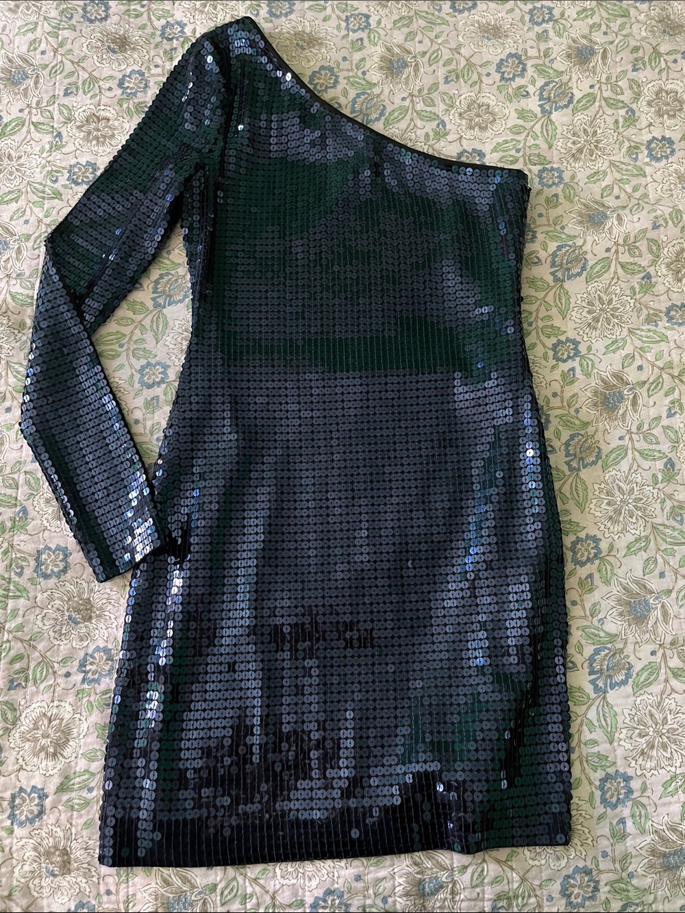 Rachel Zoe One-Shoulder Black Sequin Dress